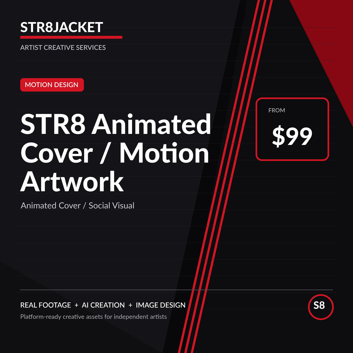 STR8 Animated Cover / Motion Artwork — STR8JACKET artist creative service