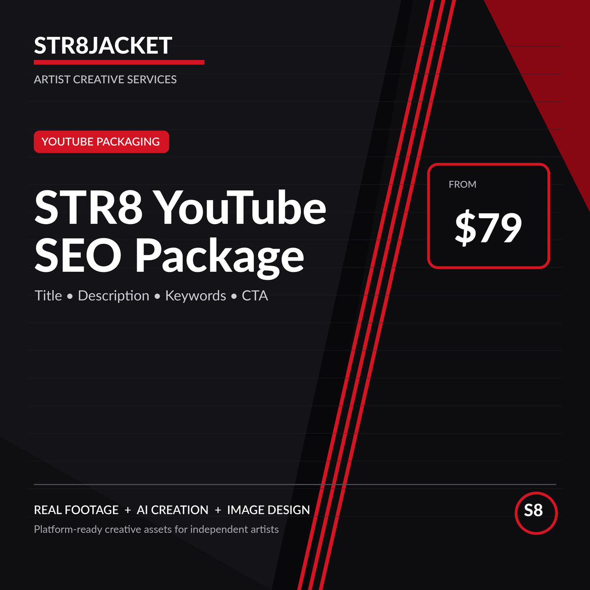 STR8 YouTube SEO Package — STR8JACKET artist creative service